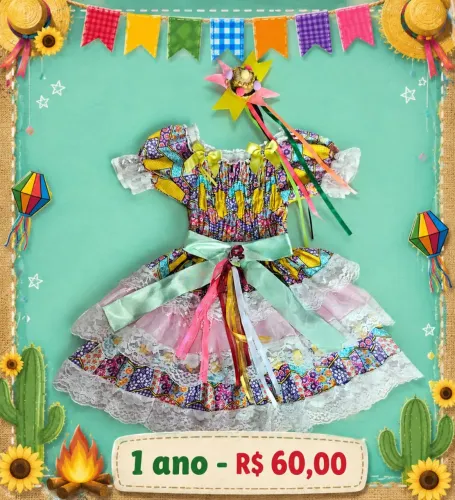 Vestido Junino - 1 ano