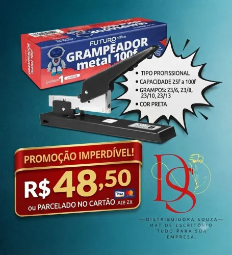 Grampeador grande capacidade 100 folhas