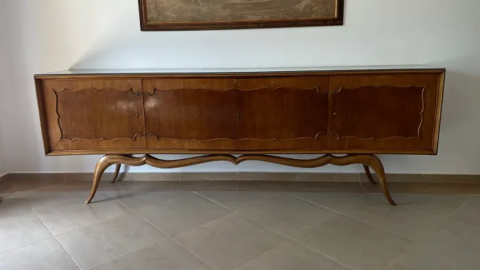 Buffet Balcão Antigo Em Madeira Maciça Nobre - Estilo Clássico / Luís XV