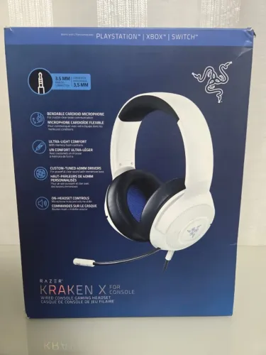 Vendo Headset Gamer Kraken X RAZER Branco Ps5,Xbox e Switch Praticamente NOVO sem Detalhes