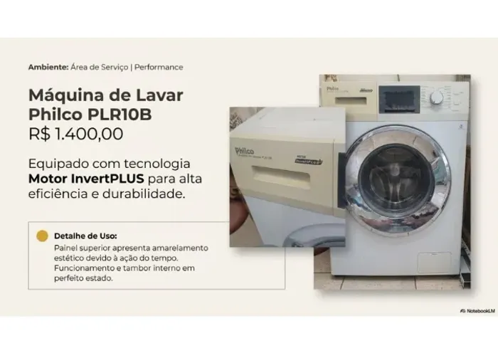 Máquina de lavar moderna PHILCO
