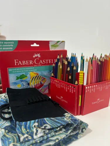 lápis de cor aquarelável Faber Castell - 60 cores