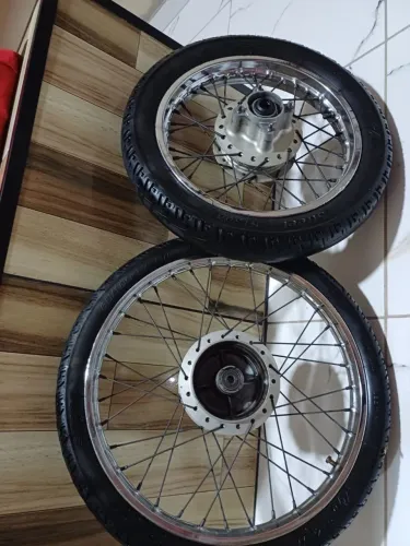 2 aros dianteiro e traseiro completo da na pop e na biz