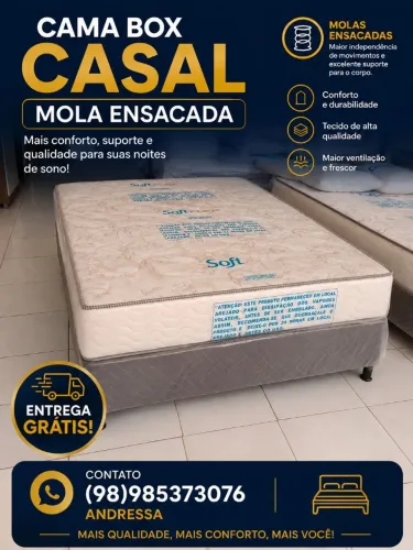 Cama box casal mola ensacada entrega grátis