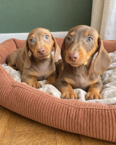 Dachshund chocolate fêmea: pequena nas patas, linda por inteiro