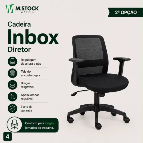 Cadeira diretor inbox giratória 
