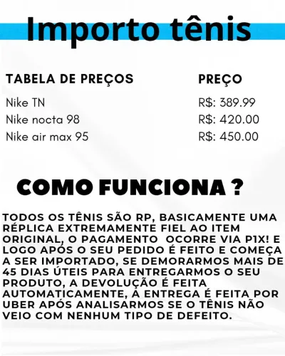Importo tênis!!