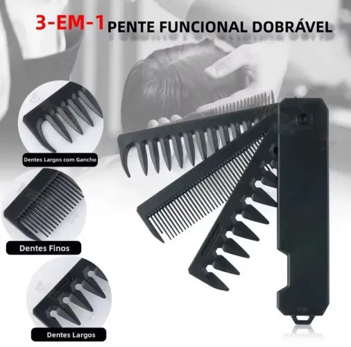 Pente multifuncional dobrável 3 em 1