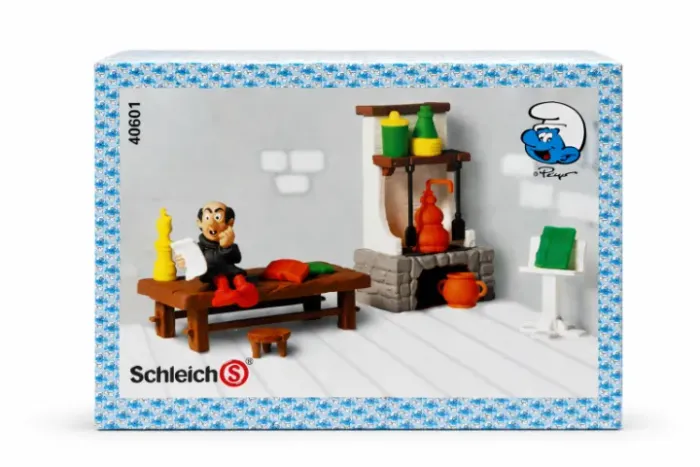 Schleich Playset Gargamel Schleich Laboratório Raro Diorama Miniatur Smurfs 4060 Como NOVO