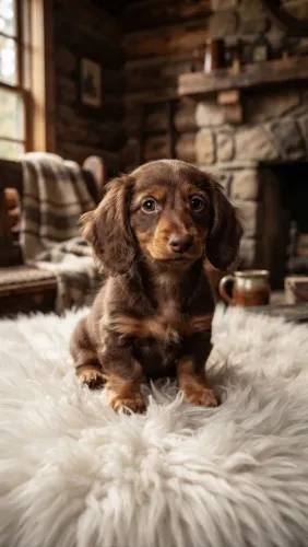 Dachshund miniatura macho pelo longo
