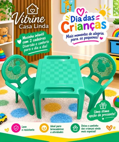 Kit mesas e cadeiras infantil