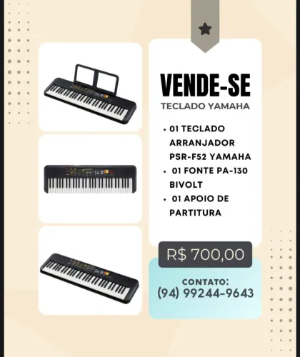 Vende-se Teclado Musical Yamarra