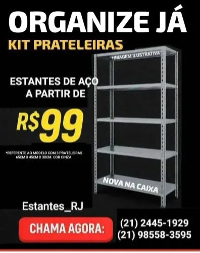 Estantes de Aço para Comércio e Escritório (Somente Estantes Novas) A partir de R$99,00