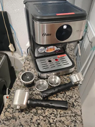 Cafeteira Espresso Double Digital Oster Cor Prateado/Preto