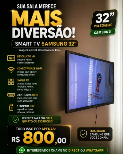Vende-se TV Samsung smart 32 polegadas usada 