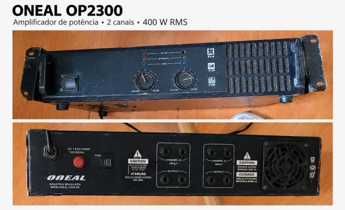 ? Oneal OP2300 400W - Amplificador Potência 2 Canais | R$ 700