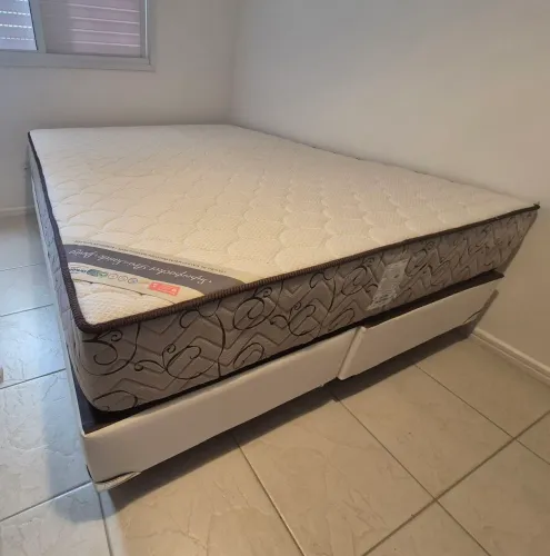 Cama Ortobom Casal Queen (Base+Colchão+Cabeceira)