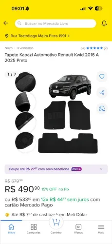 Tapete Kapazi Kwid