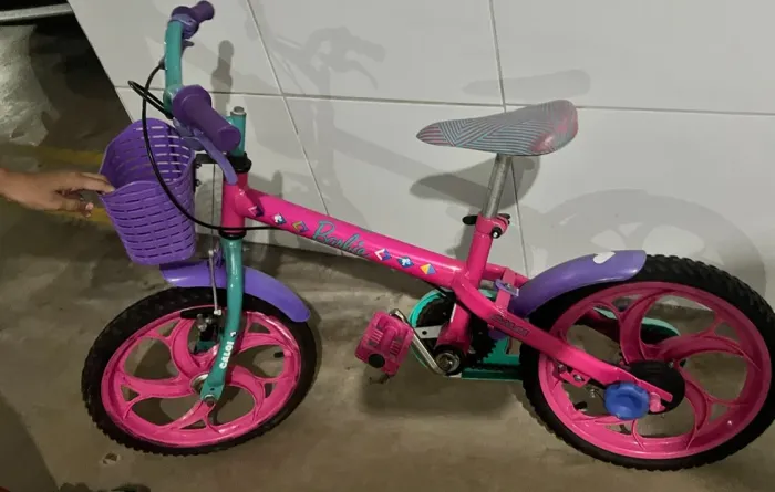 Bicicleta Caloi Barbie Rosa, Turquesa e Roxo