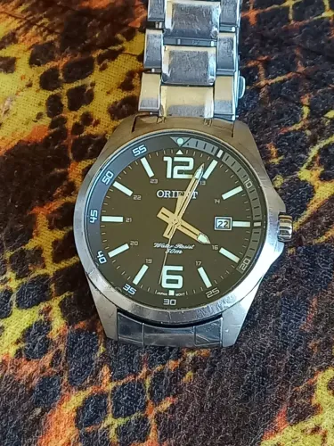 RELÓGIO ORIENT PRATEADO ORIGINAL MASCULINO SÓ RS 200
