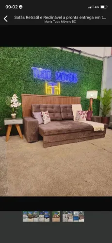 SOFA RETRATIL E RECLINAVEL COM MOLAS NO ASSENTO 2.50M