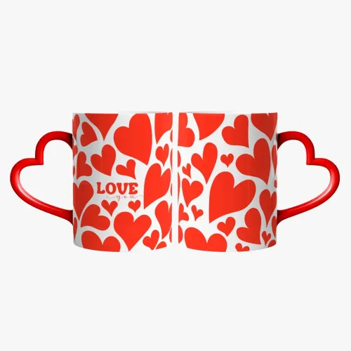 Caneca com alça de coração personalizada 