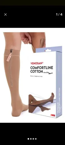 Meia de compressão comfort line cotton 20/30 c/ ziper 3/4