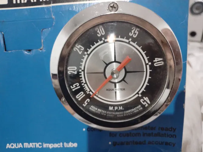 Velocímetro vintage Aqua Marine Instruments modelo # 55SM de 1967t0 1970