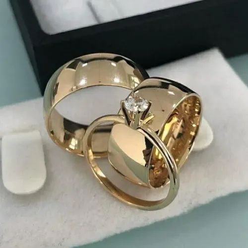 Alianças folheadas a ouro 18k