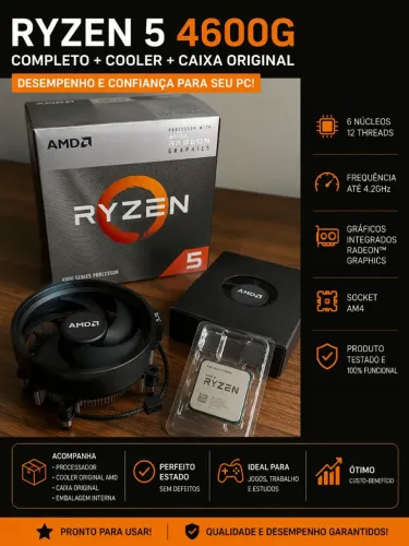  Ryzen 5 4600G Completo | Caixa + Cooler Original | Perfeito Estado