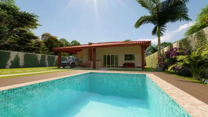 Chácara na planta com piscina e 3 dormitórios