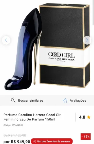 Perfume Feminino Carolina Herrera Good Girl New York Eau de Parfum 150ML
