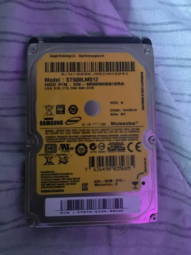 Hd 500gb samsung notebook funcionando perfeitamente