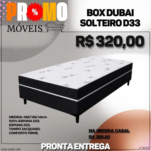 CAMA BOX SOLTEIRO D33 - DIRETO DE FÁBRICA