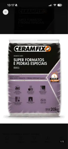 Argamassa Superformatos Ceramfix Pedras Especiais Branco