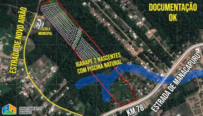 Terreno em  Manacapuru c/ Novo Airão 50x1000 no Km 78