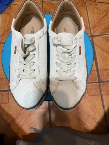 Tênis Anacapri Branco e Caramelo Original - Tamanho 34