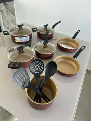 Kit panela antiaderente Teflon 8 peças