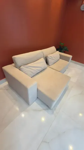 SOFÁ RETRÁTIL 2,5m - LINHO CINZA