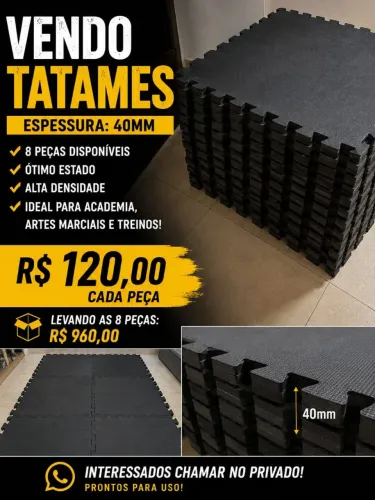 Tatame EVA 40mm Alta Densidade - Academia, Artes Marciais e Treinos | R$ 120 cada