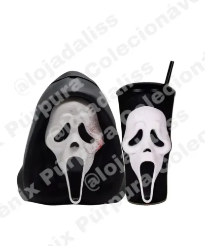 Combo Balde Pipoca Busto Ghostface Pânico 7 Cinépolis + Copo Emborrachado Cinemark 2026