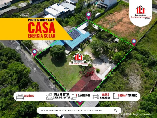 Porto Marina Tauá, Casa com 3 suítes, campo de futebol, terreno amplo, energia solar