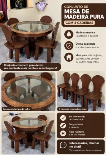 Mesa de madeira pura