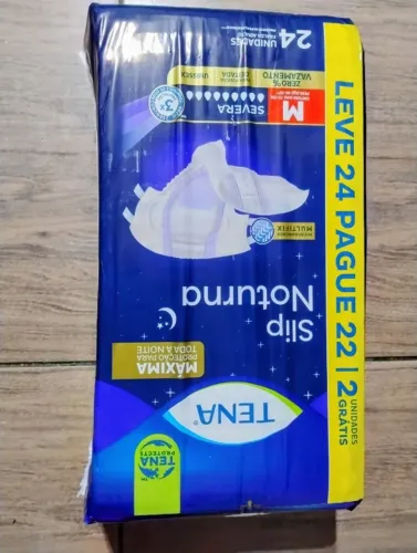 Fralda Geriátrica TENA Slip Noturna M Leve 24 Pague 22