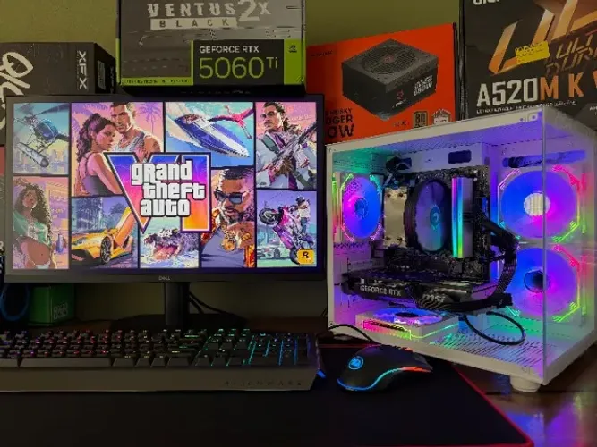 PC Gamer AM4 Ryzen 7-5700x A520M 8gb SSD-512gb RTX-5060 Ti MSI 16gb