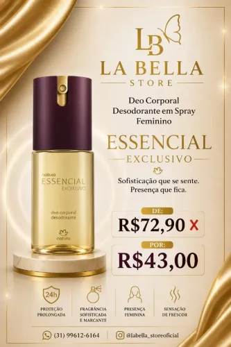 Deo Corporal Desodorante Feminino Essencial Exclusivo 100ml