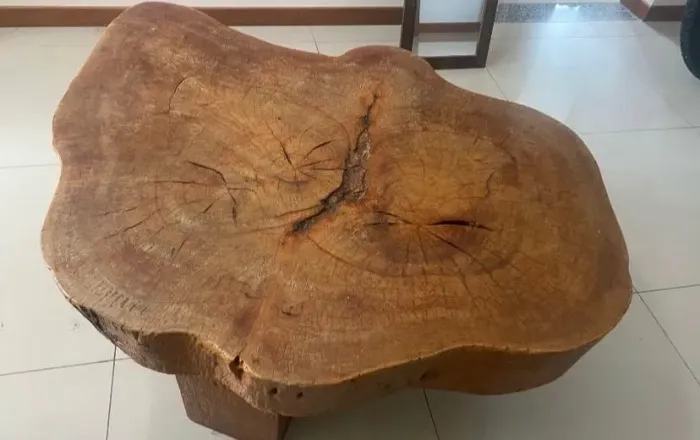 Vendo mesa de tronco de madeira