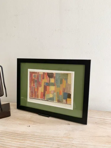 paul klee - in the kairouan style - arte abstrata emoldurada 24 x 32 cm - quadro