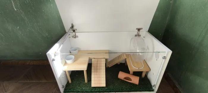 Terrário Grande Completo (Compensado Naval e Vidro) - P/ Hamster e pequenos Répteis