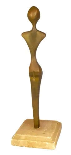 Escultura Abstrata Modernista Bronze Maciço Corpo De Mulher* Bronze Dourado